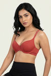 Zivame Padded Regular Wired Medium Coverage Tshirt Bra - Burnt Brick — thumbnail 3